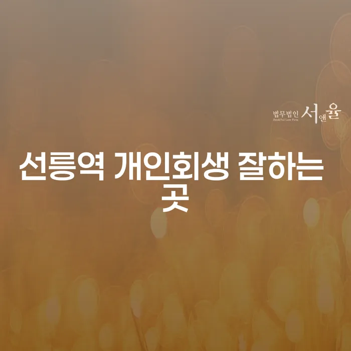 선릉역 개인회생 잘하는 곳